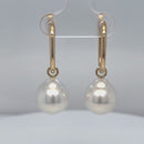 SOLD - 9ct YG Huggie Earrings with Australian south sea Pearl