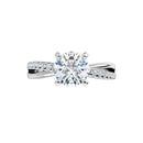 18ct Yellow Gold - Cushion & Round cut Lab Grown Accented Diamond Ring