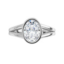18ct WG Solitaire Oval cut Lab Grown Diamond Ring