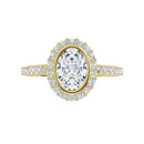 18ct White Gold Halo Style - Oval & Round cut Lab Grown Diamond Ring