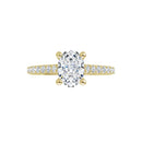 18ct Yellow Gold - Oval & Round cut Lab Grown Diamond Accented Ring