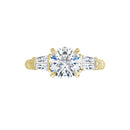 18ct White Gold - Round cut & Tapered Baguette Lab Grown Diamond Accented Ring