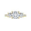 18ct WG Cushion & Round cut Trilogy Lab Grown Diamond Ring