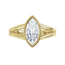 18ct WG Solitaire Marquise cut Lab Grown Diamond Ring