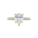 18ct Yellow Gold - Pear & Round cut Lab Grown Accented Diamond Ring