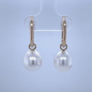 SOLD   - 9ct Yellow Gold Huggie Earrings with Australian South Sea Pearl
