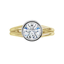 18ct Yellow & White Gold 2 Tone - Solitaire Round cut Lab Grown Diamond Ring