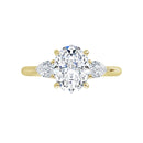 18ct WG Trilogy Oval & Pear cut Lab Grown Diamond Ring