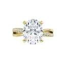 18ct White Gold - Oval & Round cut Lab Grown Accented Diamond Ring