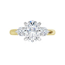 18ct WYG Oval & Round cut Trilogy Lab Grown Diamond Ring