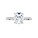 18ct Yellow Gold - Oval & Round Lab Grown Diamond Accented Ring