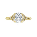 18ct Yellow Gold - Oval & Round cut Lab Grown Accented Diamond Ring