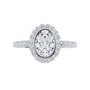 18ct White Gold Halo Style - Oval & Round cut Lab Grown Diamond Ring