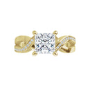 18ct Yellow Gold - Princess & Round cut Lab Grown Accented Diamond Ring