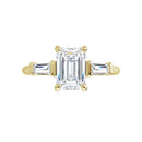 18ct YG Emerald cut Trilogy Lab Grown Diamond Ring