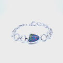 SOLD - 925 Sterling Silver Australian Doublet Opal Bracelet