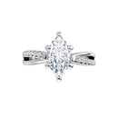 18ct White Gold - Marquise & Round cut Lab Grown Accented Diamond Ring
