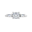 18ct WG Cushion cut Trilogy Lab Grown Diamond Ring