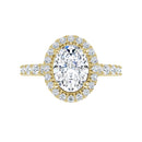 18ct White Gold - Halo Style - Oval & Round cut Lab Grown Diamond Ring