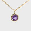 9ct Yellow Gold Amethyst Pendant