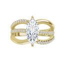 18ct White Gold - Marquise & Round cut Lab Grown Diamond Accented Ring