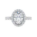 18ct White Gold - Halo Style - Oval & Round cut Lab Grown Diamond Ring