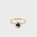 18ct Yellow Gold Sapphire Diamond Ring