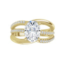 18ct Yellow Gold - Oval & Round cut Lab Grown Diamond Accented Ring