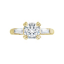 18ct White Gold - Cushion cut & Tapered Baguette Lab Grown Diamond Accented Ring
