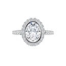 18ct White Gold Halo Style - Oval & Round cut Lab Grown Diamond Ring