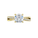 18ct Yellow Gold - Round cut Lab Grown Accented Diamond Ring