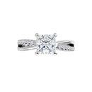 18ct Yellow Gold - Princess cut & Round cut Lab Grown Accented Diamond Ring