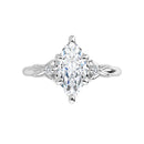 18ct White Gold - Marquise & Round cut Lab Grown Accented Diamond Ring