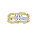 18ct Yellow Gold - Cushion & Round cut Lab Grown Diamond Accented Ring