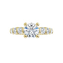 18ct Yellow Gold - Round cut Lab Grown Accented Diamond Ring