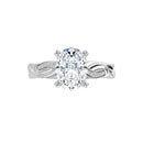 18ct White Gold - Oval & Round cut Lab Grown Infinity Accented Diamond Ring