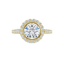 18ct Yellow Gold Halo Style - Round cut Lab Grown Diamond Ring