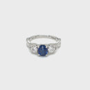 SOLD - Platinum Sapphire & Diamond Ring
