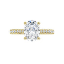 18ct Yellow Gold - Oval & Round Lab Grown Diamond Accented Ring