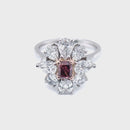 Platinum & 18ct Rose Gold  Radiant cut Argyle Pink Diamond & White Diamond Ring