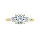 18ct YG Trilogy Round & Pear cut Lab Grown Diamond Ring