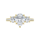 18ct WG Pear & Round cut Trilogy Lab Grown Diamond Ring
