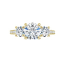 18ct YG Round cut Trilogy Lab Grown Diamond Ring
