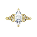 18ct White Gold - Marquise & Round cut Lab Grown Accented Diamond Ring