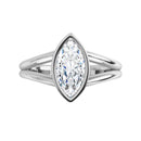 18ct WG Solitaire Marquise cut Lab Grown Diamond Ring