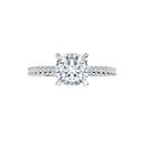 18ct White Gold - Cushion & Round cut Lab Grown Accented Diamond Ring