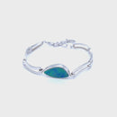 (SOLD) - 925 Sterling Silver Australian Doublet Opal Bracelet