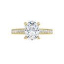 18ct Yellow Gold - Oval & Round cut Lab Grown Diamond Accented Ring