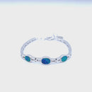 (SOLD)    925 Sterling Silver Australian Doublet Opal Bracelet