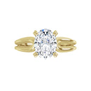 18ct YG Solitaire Oval cut Lab Grown Diamond Ring